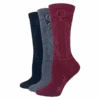 Wrangler® Ladies 3-Pair Black, Grey, & Burgundy Cowgirl Boot Socks 00230-7001-MED
