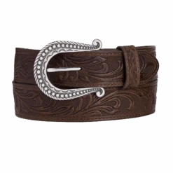 Justin® Men's Paris Vine Floral Tan Leather Belt C21554