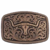 Montana Silversmiths Longhorn & Scrolls Bronze Buckle 33010BLB