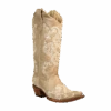 Circle G By Corral Ladies Bone Embroidery Snip Toe Boots L5273