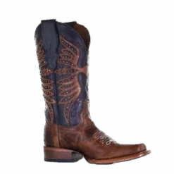 Circle G By Corral Ladies Embroidery & Studs Black & Brown Boots L2024