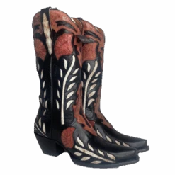 Dan Post® Ladies Alyssia Distressed Floral Black Snip Toe Boots DP4350