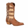 Durango® Ladies Union Flag Distressed Brown Western Boots DRD0131