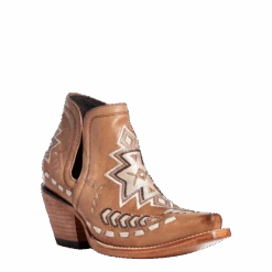 Ariat® Ladies Dixon Aztec Crackled Aged Tan Brown Booties 10035973