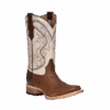 Circle G® Youth Brown & Aqua Embroidery Square Toe Boots J7100