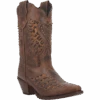 Dan Post Laredo® Ladies Stella Brown & Leopard Print Square Toe Boots 52396