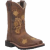 Dan Post Youth Gardenia Embroidered Honey Brown Leather Boots DPC3942