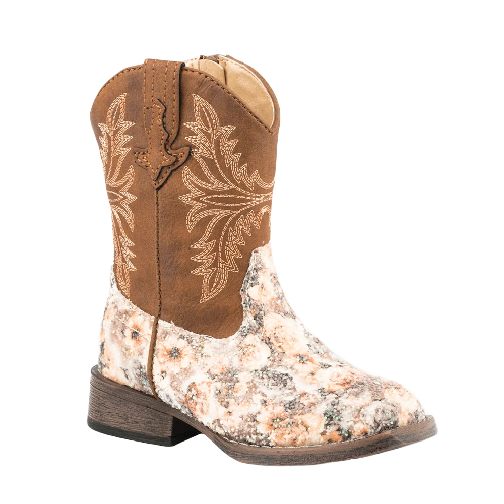 Roper® Girl's Toddler Claire Floral Glitter Boots 09-017-1903-2136 1 Roper® Girl's Toddler Claire Floral Glitter Boots 09-017-1903-2136