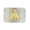 Nocona Mens Silver & Gold Bronc Rider Belt Buckle 37558