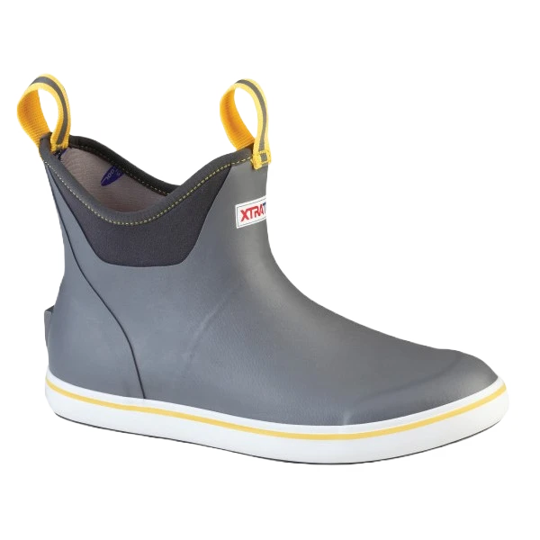 XTRATUF Men's Waterproof Ankle Gray And Yellow Deck Boot 22735 1 XTRATUF Men's Waterproof Ankle Gray And Yellow Deck Boot 22735