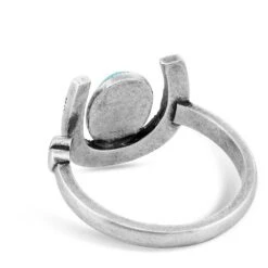 Montana Silversmiths Ladies Within Luck Turquoise Horseshoe Ring RG5030 -Western Cowboy Equipment Store RG5030 alt