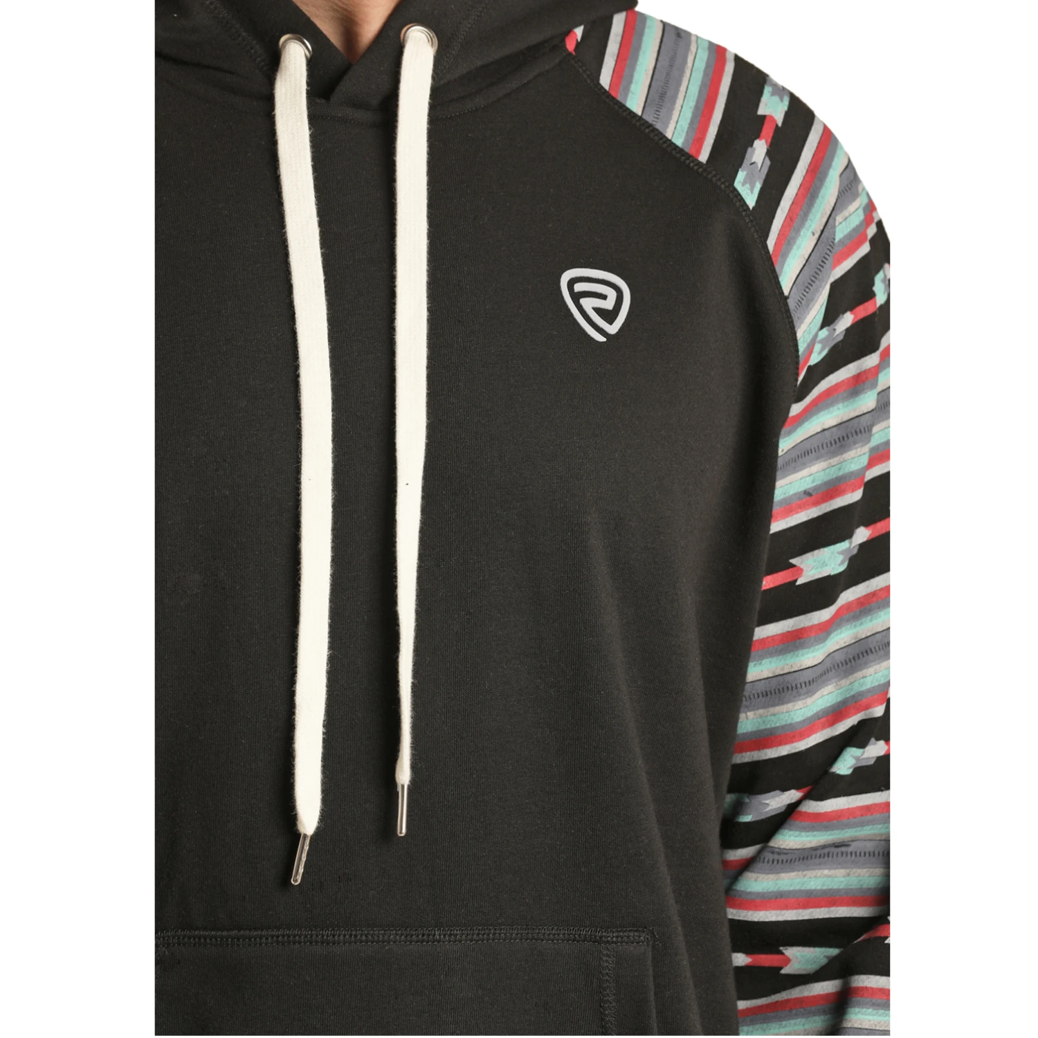 Rock & Roll Cowboy® Men's Sleeve Printed Black Hoodie RRMT94R0JB 3 Rock & Roll Cowboy® Men's Sleeve Printed Black Hoodie RRMT94R0JB - Image 3