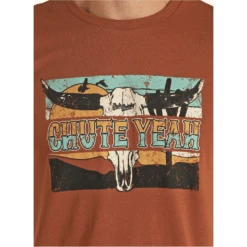Rock & Roll® Unisex "CHUTE YEAH" Dale Brisby Rust T-Shirt RRUT21R06A-90 -Western Cowboy Equipment Store RRUT21R06A 90 2