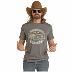 Panhandle® Unisex "IT'S RODEO TIME" Dale Brisby Grey Tee RRUT21R06B-02