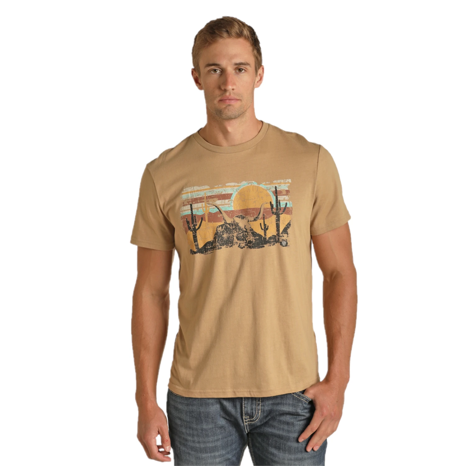 Panhandle® Unisex Longhorn Retro Desert Taupe Graphic T-Shirt RRUT21R12J 1 Panhandle® Unisex Longhorn Retro Desert Taupe Graphic T-Shirt RRUT21R12J