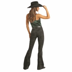 Rock & Roll Denim® Ladies Black Patched High Rise Flare Jeans RRWD6HRZQD -Western Cowboy Equipment Store RRWD6HRZQDc