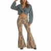 Rock & Roll Denim® Ladies Brown Aztec Bell Bottom Jeans RRWD7PR0FD