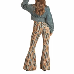 Rock & Roll Denim® Ladies Brown Aztec Bell Bottom Jeans RRWD7PR0FD -Western Cowboy Equipment Store RRWD7PR0FD 2