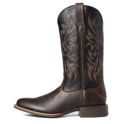 Ariat Men's Sport Doolin Dark Sparrow Round Toe Leather Boots 10035894 -Western Cowboy Equipment Store S21 MNS WEST 10035894 side