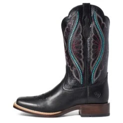 Ariat Ladies Primetime True Black Square Toe Boots 10035934 9 Ariat Ladies Primetime True Black Square Toe Boots 10035934 -Western Cowboy Equipment Store S21 WMS WEST 10035934 side