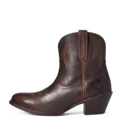 Ariat Ladies Darlin Sassy Brown Booties 10035994 -Western Cowboy Equipment Store S21 WMS WEST 10035994 side