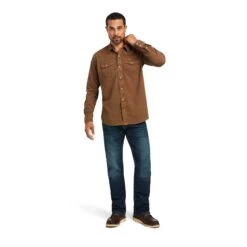 Ariat® Men's Malt Ball Jurlington Retro Long Sleeve Shirt 10039201 -Western Cowboy Equipment Store S22 MNS WEST 10039201 full