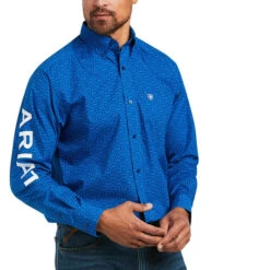 Ariat® Men's Team Bushwick Directoire Blue Button Down Shirt 10039241