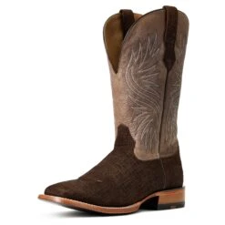 Ariat Men's Circuit Rockridge Dark Coffee & Conch Tan Boots 10040241 -Western Cowboy Equipment Store S22 MNS WEST 10040241 3 4 front
