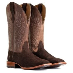 Ariat Men's Circuit Rockridge Dark Coffee & Conch Tan Boots 10040241 -Western Cowboy Equipment Store S22 MNS WEST 10040241 pair