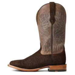 Ariat Men's Circuit Rockridge Dark Coffee & Conch Tan Boots 10040241 -Western Cowboy Equipment Store S22 MNS WEST 10040241 side