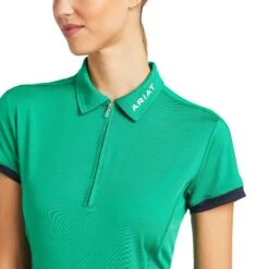 Ariat® Ladies Bandera Pool Table Green 1/4 Zip Polo Shirt 10039187 -Western Cowboy Equipment Store S22 WMS ENGL 10039187 detail01