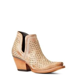 Ariat® Ladies Dixon Studs Old West Tan Snip Toe Booties 10038382 8 Ariat® Ladies Dixon Studs Old West Tan Snip Toe Booties 10038382 -Western Cowboy Equipment Store S22 WMS WEST 10038382 medial
