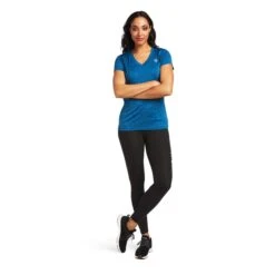 Ariat Ladies Laguna Short Sleeve Baselayer Blue Opal Shirt 10039401 -Western Cowboy Equipment Store S22 WMS WEST 10039401 full