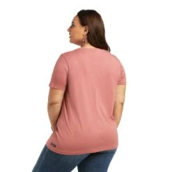 Ariat® Ladies Element Antique Rubia Pink Short Sleeve T-Shirt 10039419 -Western Cowboy Equipment Store S22 WMS WEST 10039419 back plus