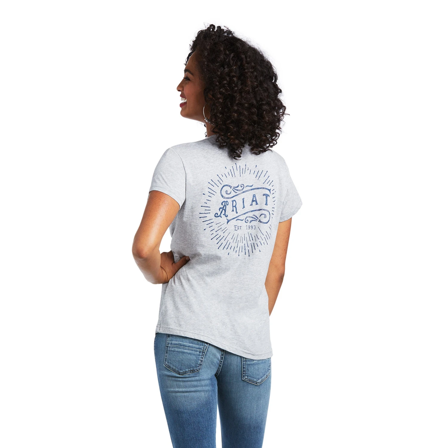 Ariat Ladies R.E.A.L™ Vintage Sunburst Heather Grey T-Shirt 10039772 2 Ariat Ladies R.E.A.L™ Vintage Sunburst Heather Grey T-Shirt 10039772 - Image 2