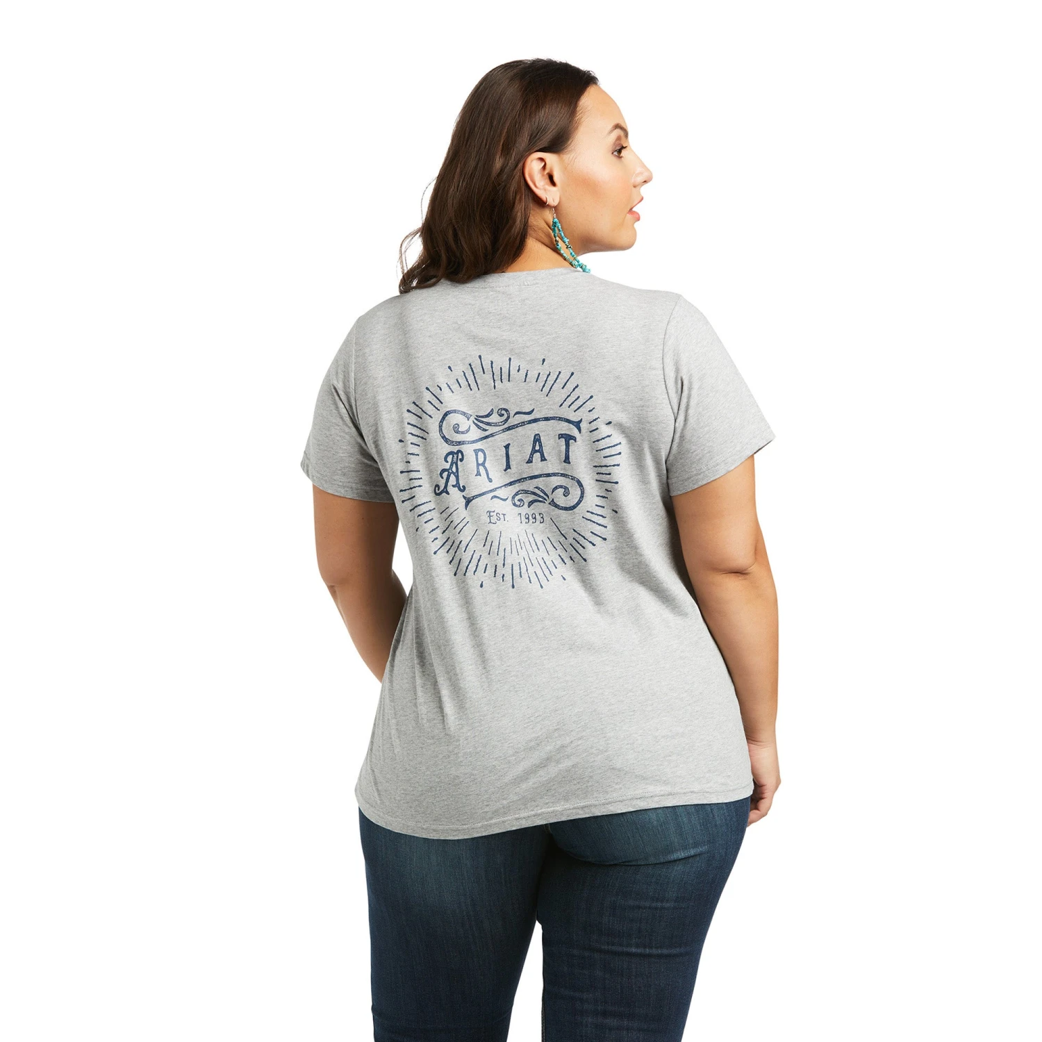 Ariat Ladies R.E.A.L™ Vintage Sunburst Heather Grey T-Shirt 10039772 4 Ariat Ladies R.E.A.L™ Vintage Sunburst Heather Grey T-Shirt 10039772 - Image 4
