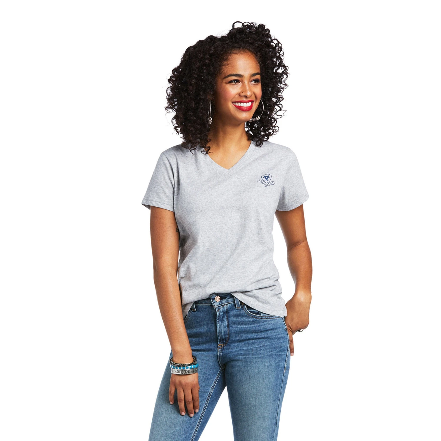 Ariat Ladies R.E.A.L™ Vintage Sunburst Heather Grey T-Shirt 10039772 1 Ariat Ladies R.E.A.L™ Vintage Sunburst Heather Grey T-Shirt 10039772