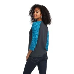 Ariat® Ladies REAL Freedom Heather Charcoal & Leopard T-Shirt 10039775 -Western Cowboy Equipment Store S22 WMS WEST 10039775 back 6b33730c 75b2 444c a303 d0e3a72fdf81