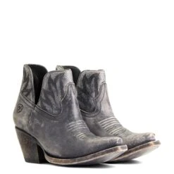 Ariat® Ladies Hazel Black & Silver Metallic Snip Toe Booties 10040393 -Western Cowboy Equipment Store S22 WMS WEST 10040393 pair