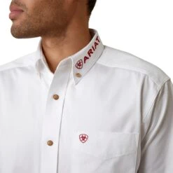 Ariat Men's Team Logo Mexico White Button Down Shirt 10040911 -Western Cowboy Equipment Store S23 MNS WEST 10040911 detail01 1