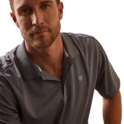 Ariat® Men's AriatTEK™ Cloud Cover Polo Shirt 10043506 7 Ariat® Men's AriatTEK™ Cloud Cover Polo Shirt 10043506 -Western Cowboy Equipment Store S23 MNS WEST 10043506 detail01