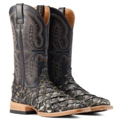 Ariat® Men's Deep Water Exotic Distressed Black Western Boots 10044420 13 Ariat® Men's Deep Water Exotic Distressed Black Western Boots 10044420 -Western Cowboy Equipment Store S23 MNS WEST 10044420 pair