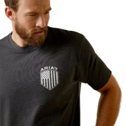 Ariat® Men's Patriot Badge Charcoal Heather T-Shirt 10045278 -Western Cowboy Equipment Store S23 MNS WEST 10045278 detail01