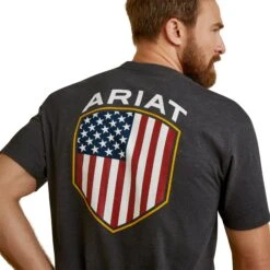 Ariat® Men's Patriot Badge Charcoal Heather T-Shirt 10045278 -Western Cowboy Equipment Store S23 MNS WEST 10045278 detail02