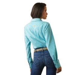 Ariat® Ladies Wrinkle Resist Kirby Susanna Check Stretch Shirt 10043476 -Western Cowboy Equipment Store S23 WMS WEST 10043476 back