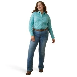 Ariat® Ladies Wrinkle Resist Kirby Susanna Check Stretch Shirt 10043476 -Western Cowboy Equipment Store S23 WMS WEST 10043476 detail01 plus