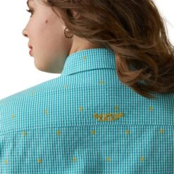 Ariat® Ladies Wrinkle Resist Kirby Susanna Check Stretch Shirt 10043476 -Western Cowboy Equipment Store S23 WMS WEST 10043476 detail03 plus