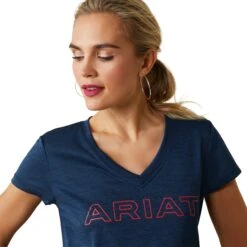 Ariat® Ladies Laguna Navy Eclipse Logo Top 10043610 -Western Cowboy Equipment Store S23 WMS WEST 10043610 detail01