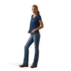Ariat® Ladies Laguna Navy Eclipse Logo Top 10043610 -Western Cowboy Equipment Store S23 WMS WEST 10043610 full
