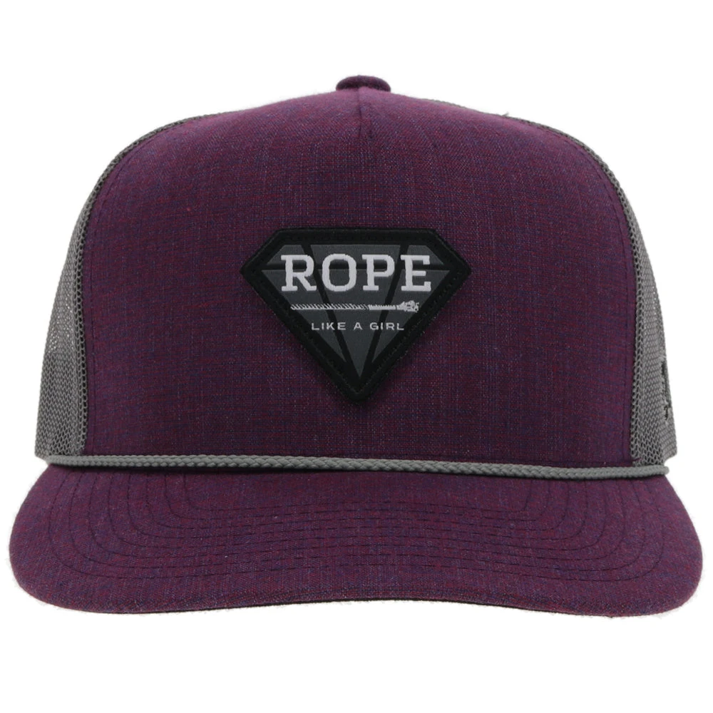 Hooey Ladies Rope Like A Girl Purple & Grey Snapback Hat 2149T-PLGY 4 Hooey Ladies Rope Like A Girl Purple & Grey Snapback Hat 2149T-PLGY - Image 4
